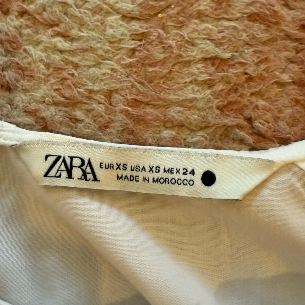 Zara White Kids Puff Sleeve Blouse View 2